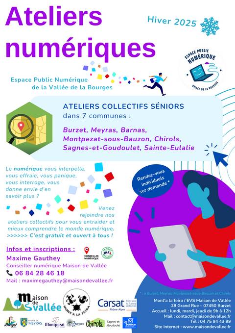 Ateliers numériques flyer hiver 2025