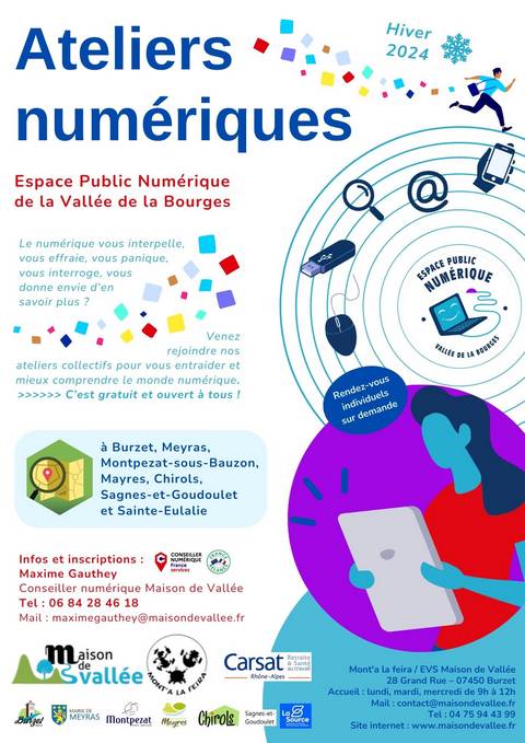 Flyer ateliers numériques hiver 2024