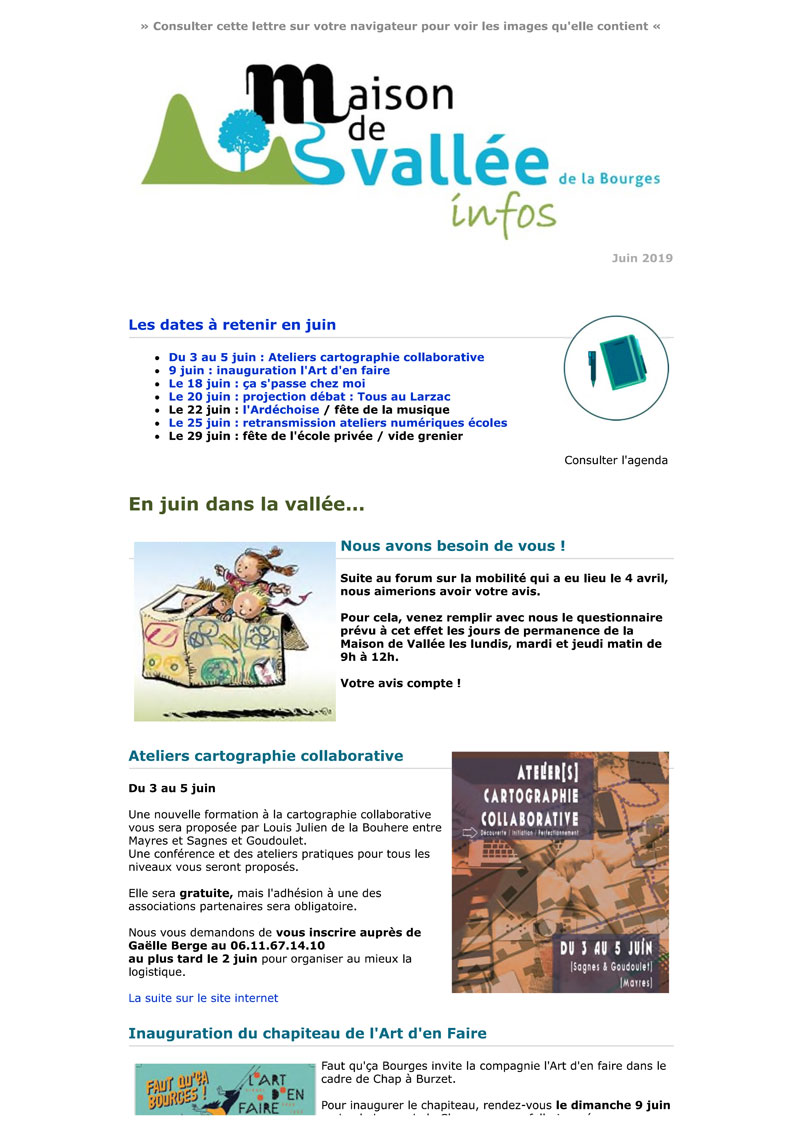 Lettre dinfos Maison de Vallée Juin 2019 Maison de Vallée 1