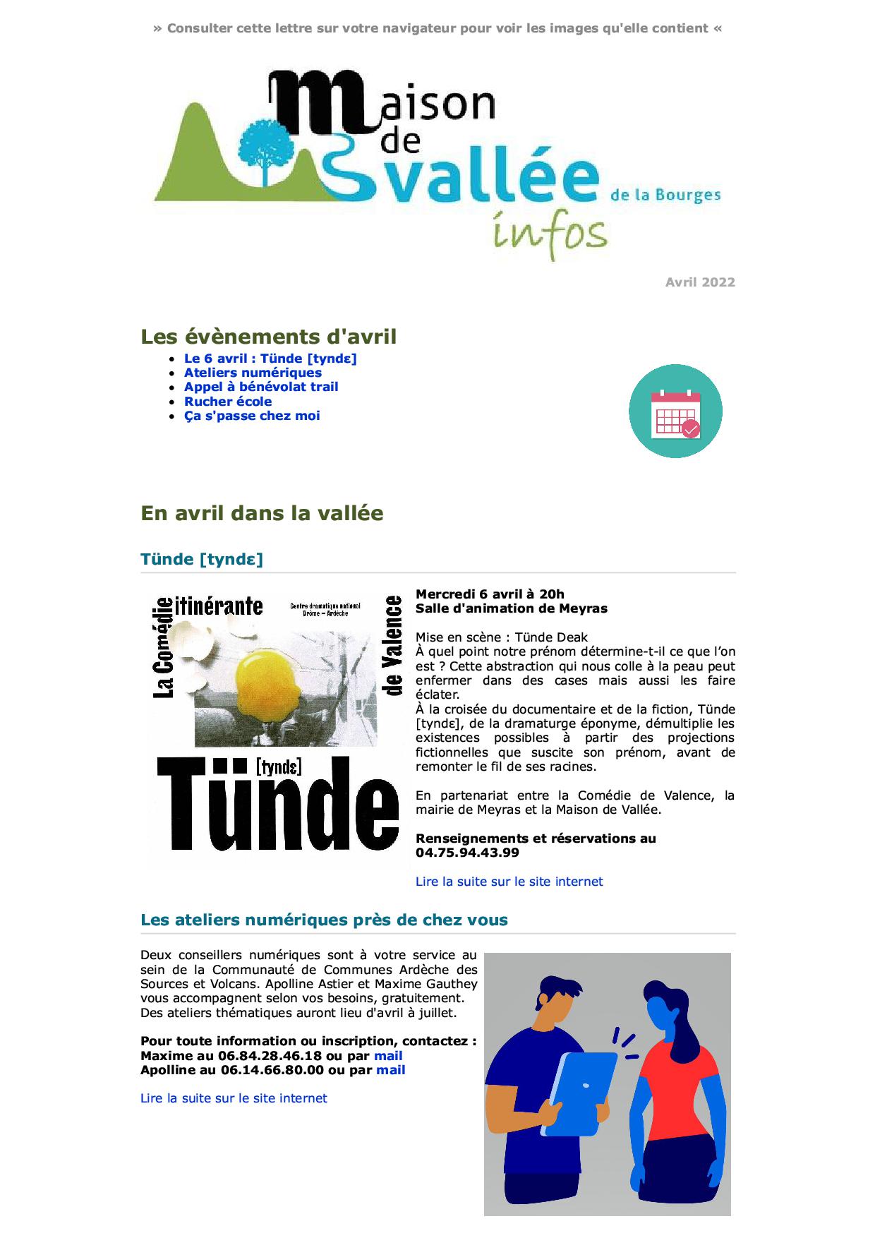 Lettre d infos Maison de Vallée Avril 2022 Maison de Vallée1