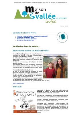 Lettre dinfos Maison de Vallée Février 2020 Maison de Vallée1