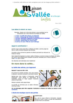 Lettre dinfos Maison de Vallée Mars 2020 Maison de Vallée1