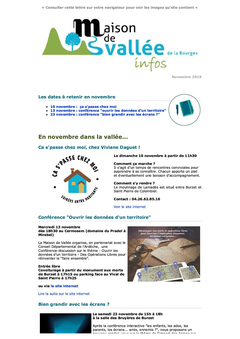 Lettre dinfos Maison de Vallée Novembre 2019