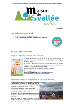 Lettre dinfos Maison de Vallée Avril 2023 version papier Maison de Vallée 1 page 0001
