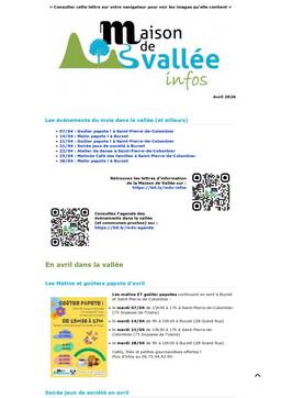 Lettre dinfos Maison de Vallée Avril 2026 version papier Maison de Vallée 1 page 0001