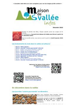 Lettre dinfos Maison de Vallée Décembre 2023 version papier Maison de Vallée 1 page 0001