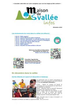 Lettre dinfos Maison de Vallée Décembre 2024 version papier Maison de Vallée 1 page 0001
