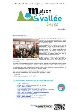 Lettre dinfos Maison de Vallée Janvier 2024 version papier Maison de Vallée 1