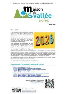 Lettre dinfos Maison de Vallée Janvier 2026 version papier Maison de Vallée 1 page 0001