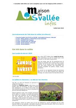 Lettre dinfos Maison de Vallée Juillet Août 2025 Maison de Vallée 1 page 0001