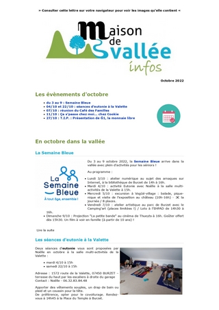 Lettre dinfos Maison de Vallée Octobre 2022 Maison de Vallée page 0001