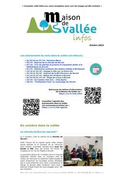 Lettre dinfos Maison de Vallée Octobre 2023 version papier Maison de Vallée 1 page 0001